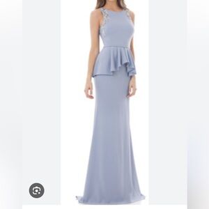 Carmen Marc Valvo Light Blue Maxi Dress